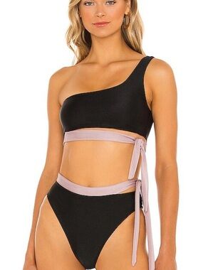 Lovers + Friends Black High Waisted Bikini Bottom